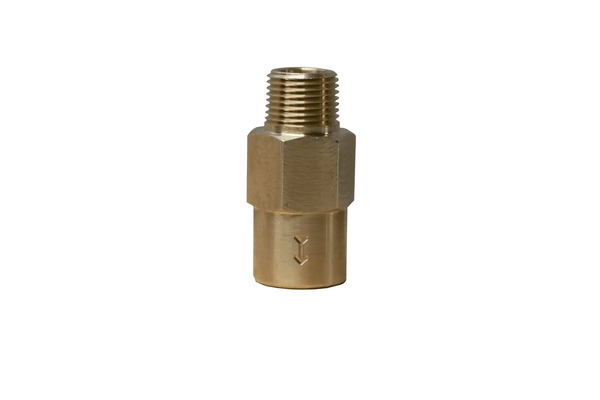 Power Driven Predator Lift Pump Check Valve, brass hex-body with threaded top port