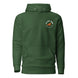 Green hoodie with 4Link4WD circular logo on left chest; drawstring hood
