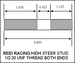60 High Steer ARP Stud SINGLE Artec Industries dimensioned drawing 1/2-20 UNF thread ends