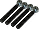 High Steer ARP Studs and Nuts 4 Pack Kit, 4 black studs and 4 silver hex nuts