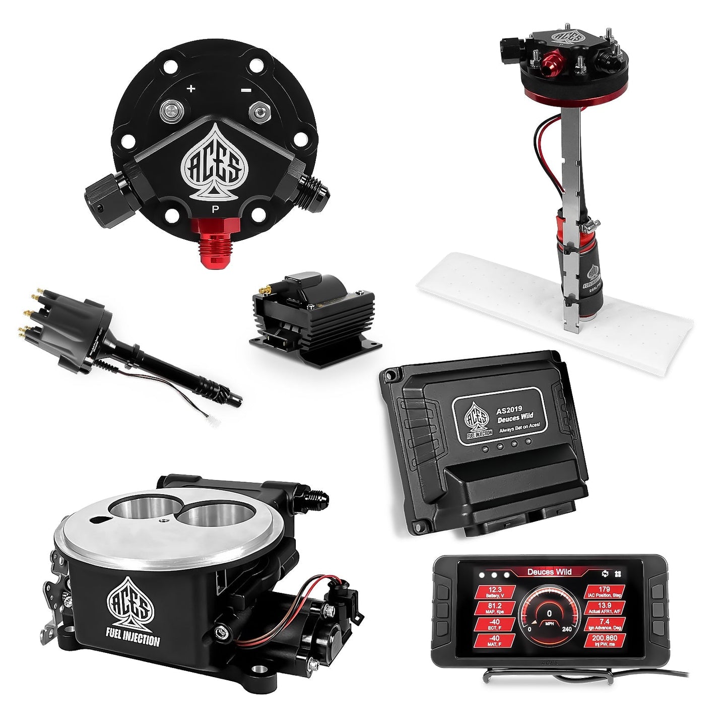 Deuces Wild 2-bbl EFI - (Black) Master Kit