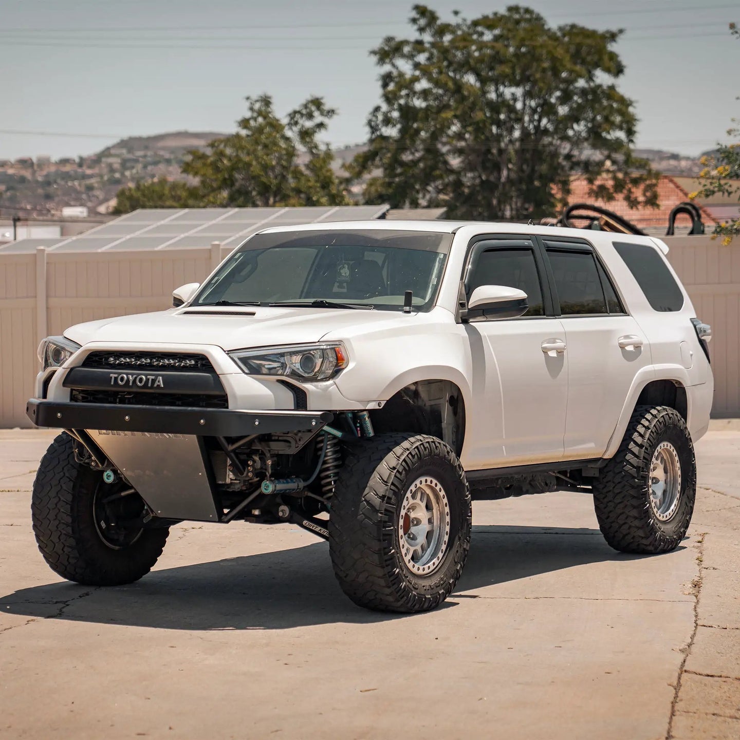 Dirt King Long Travel Kit for Toyota - white 4x4 with lifted suspension and aftermarket bumper