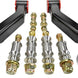 Long Travel Kit components for Toyota by Dirt King, black control arms with red bushings and brass rod-end fittings