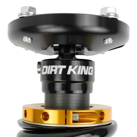 Dirt King 2.0 IFP Coilovers Toyota - black shock body with gold lower mount