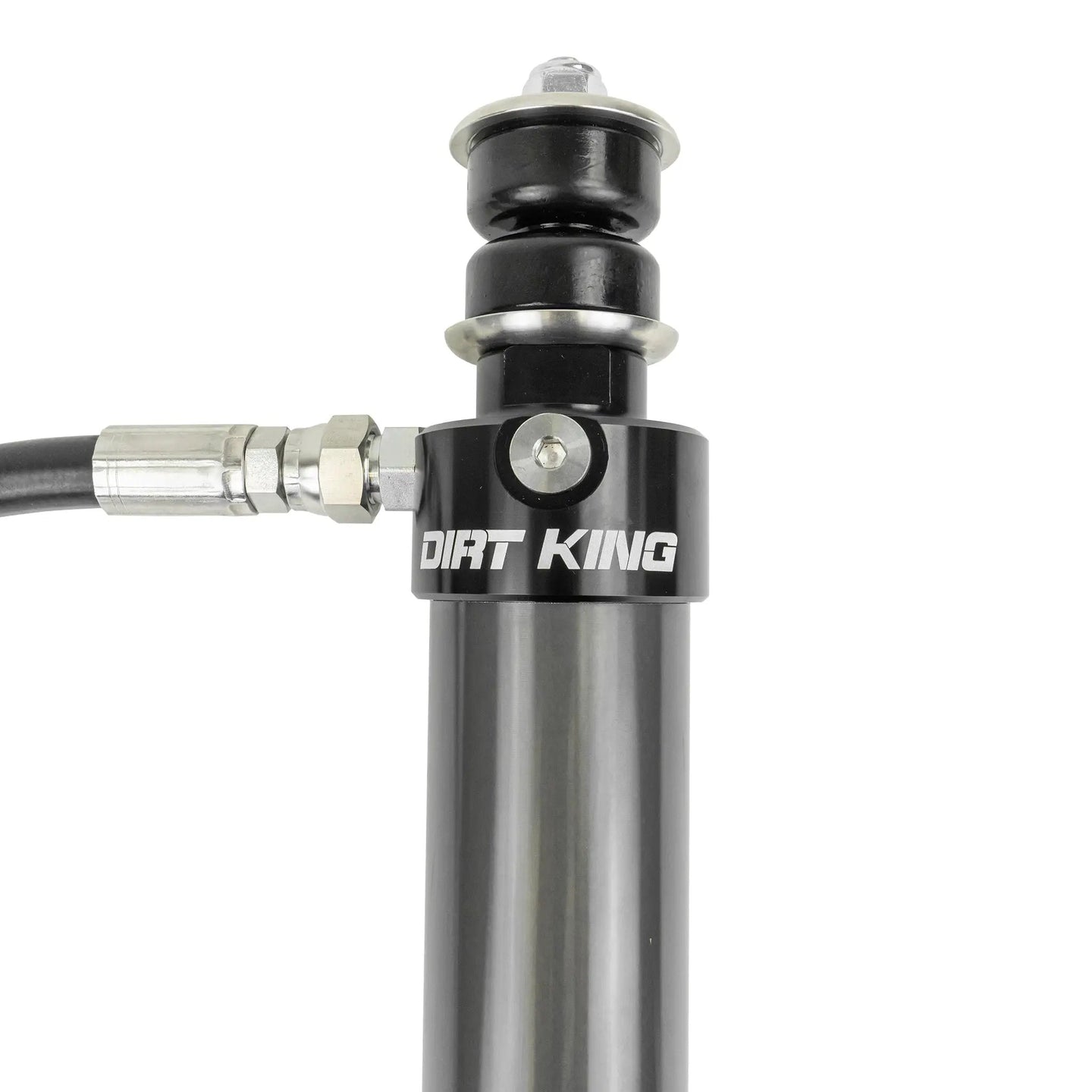 2.5 Smooth Body Shock with Remote Reservoir Dirt King for Toyota, black body with silver fittings