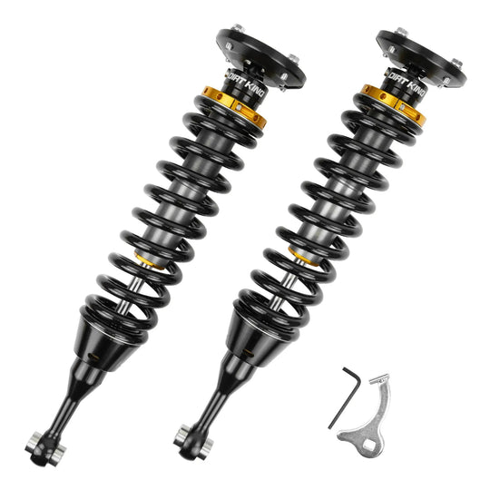 2.0 IFP Coilovers Dirt King Toyota pair with black springs and gold collars