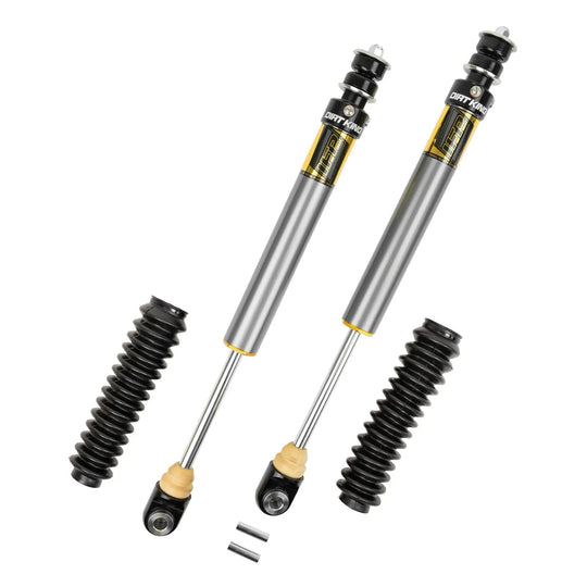 Dirt King 2.0 IFP Smooth Body Shocks for Toyota, dual shocks with black bodies and gold labels