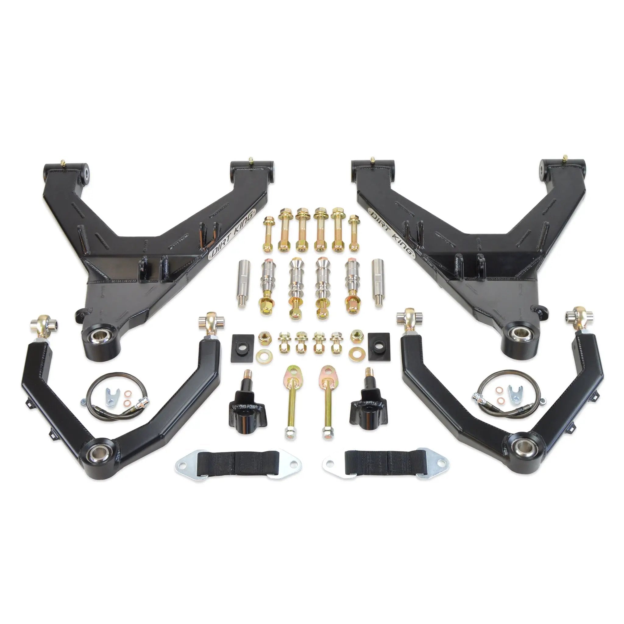 Long Travel Kit Dirt King RAM control arms with hardware, black finish (pair)