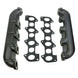 BD Diesel 6.0L Powerstroke exhaust manifold set with pair of black-coated manifolds and gaskets