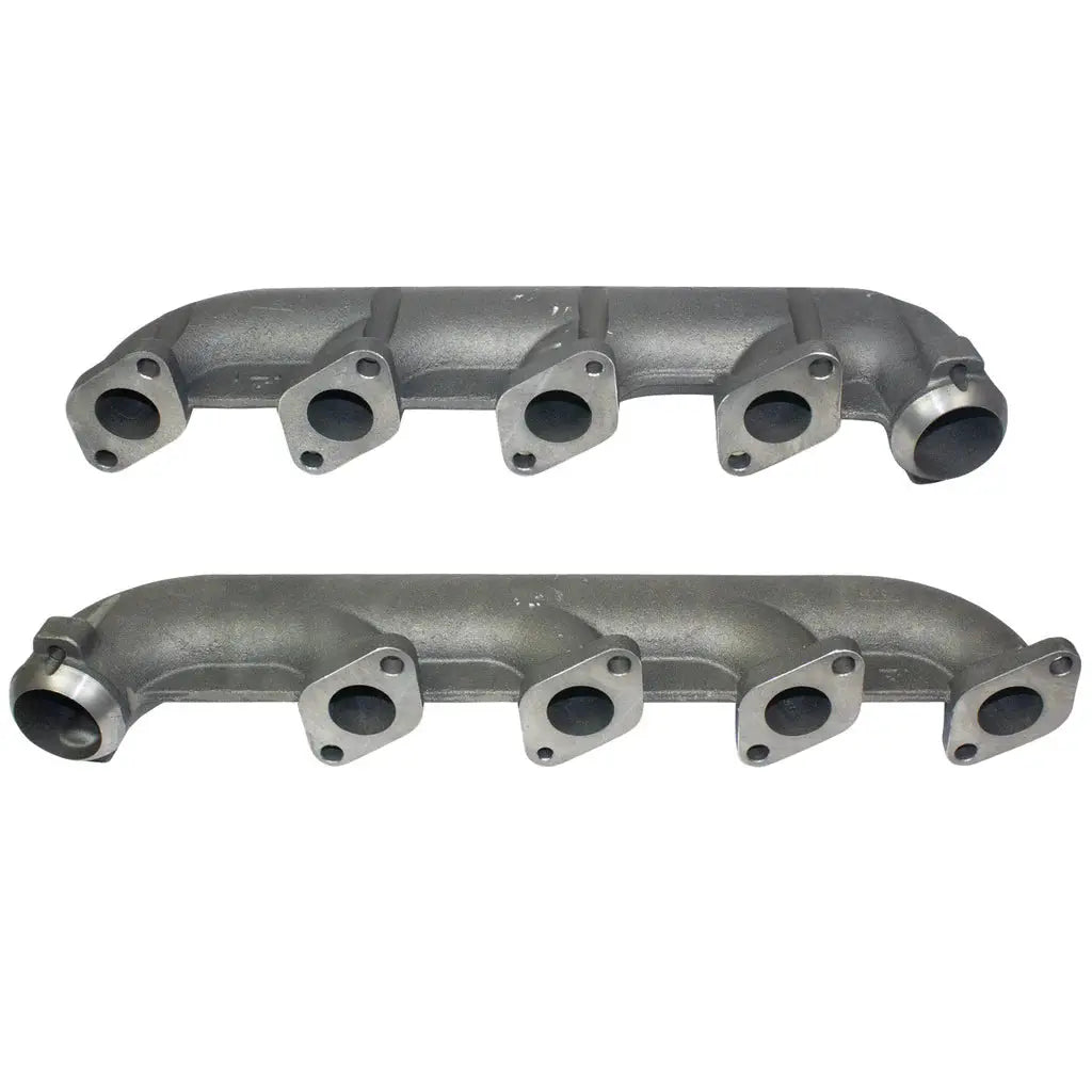 BD Diesel exhaust manifolds pair for Ford 6.0L Powerstroke (2003–2007), gray cast metal