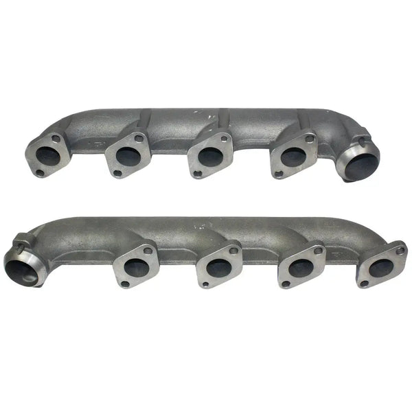 BD Diesel exhaust manifolds pair for Ford 6.0L Powerstroke (2003–2007), gray cast metal