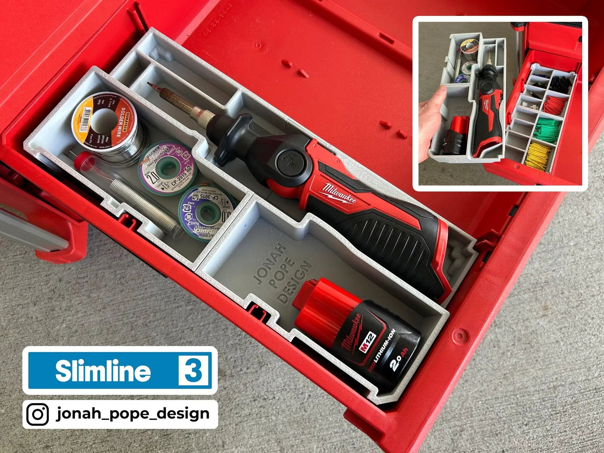 Slimline Packout Drawer Insert for M12 Soldering Iron - Jonah Pope Des
