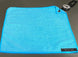 Retractable microfiber towel, blue, by Revlock Race Supplies, with attached black retractable reel