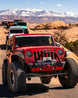 Nighthawk Stinger Front Bumper w Aluminum Skid Artec Industries for JK/JL/JT on red Jeep Wrangler in desert