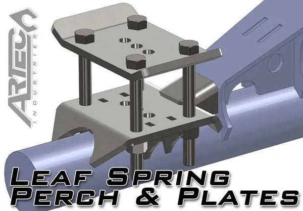 Leaf Spring Perch & Plates (pair) - Artec Industries, steel mounting brackets with bolts