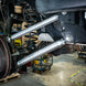 Artec JL Aluminum Mid Arm Kit lowers, pair of silver tubular lower arms on Jeep JL front suspension
