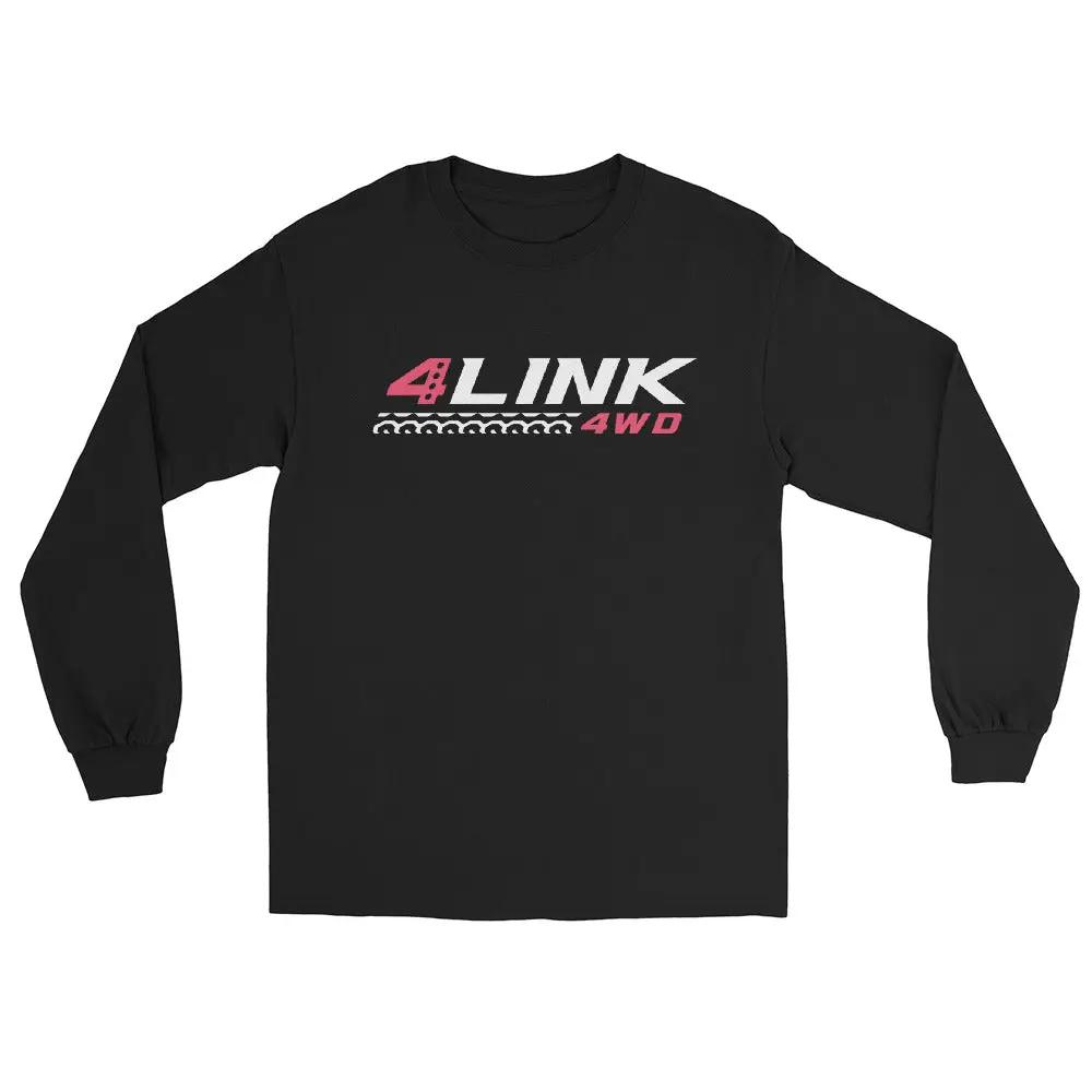 Long Sleeve Shirt Front Logo 4Link4WD black cotton with pink graphic
