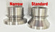 Artec Industries Narrow 7/8" High Misalignment Spacer pair, stainless steel; left narrow, right standard