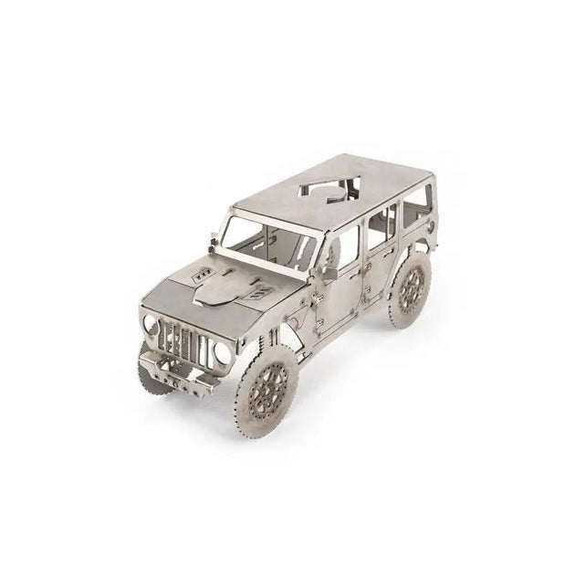 Artec Micro JL Wrangler metal model kit, unpainted steel finish, Jeep JL body with doors and wheels