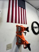 4Link4WD Jack Stand Wall Mount Hanger for 3-6 Ton Daytona/Pittsburgh/Universal stands, orange steel wall brackets, two stands
