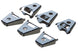 Artec TJ Boatside Body Mounts 1.25 in lift – set of six brushed metal blocks for Jeep TJ