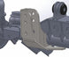 Artec Raised Trackbar Bracket TJ Front Axle tan metal bracket with bolt holes