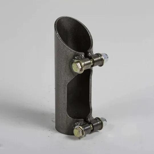 Skinny Pedal Racing TMR 2.0in Bump Stop Mount Can, gray 1026 DOM steel, dual-bolt clamp