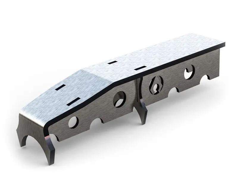 Modular Truss End Artec Industries Axle Truss Upgrade, silver machined end piece with cutouts