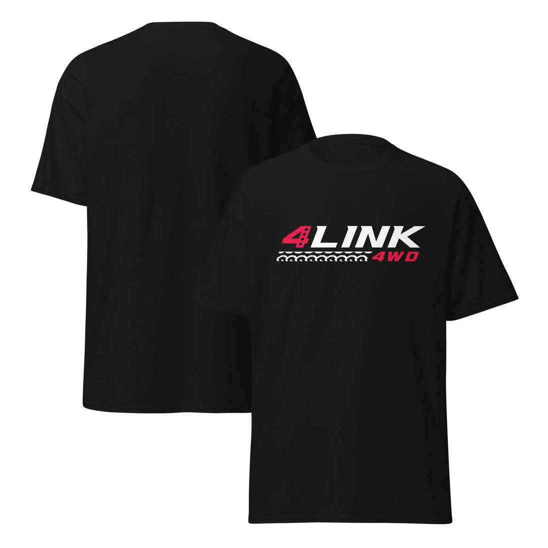 Classic Tee Front Logo black unisex 4Link4WD 100% cotton