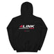 Hoodie - Full Logo Back, 4Link4WD, black, back view with white and pink 4LINK 4WD logo