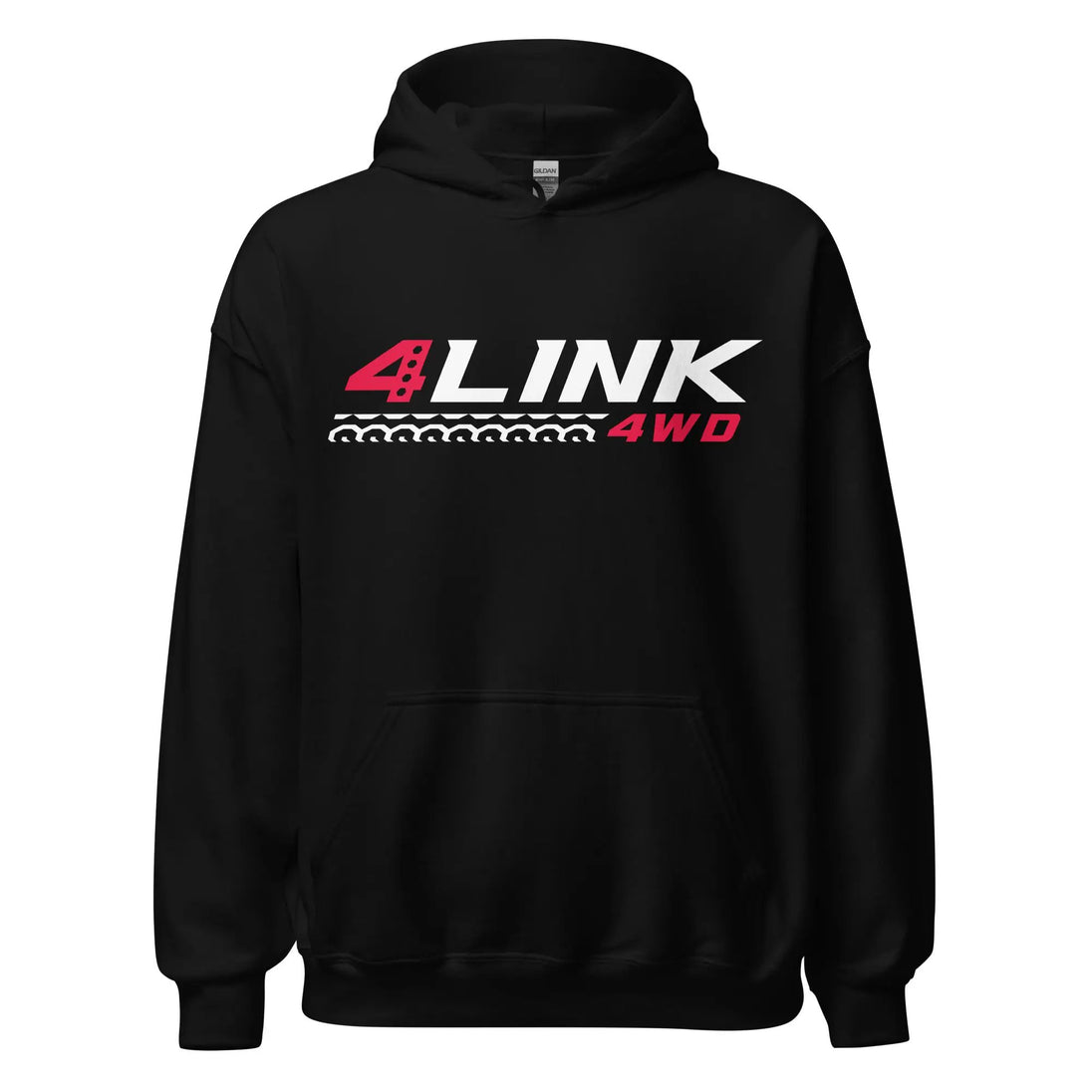 4Link4WD Black Hoodie with Front 4LINK 4WD Logo