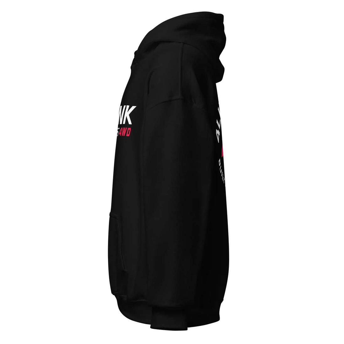 4Link4WD Black Hoodie with White Front & Back Logos