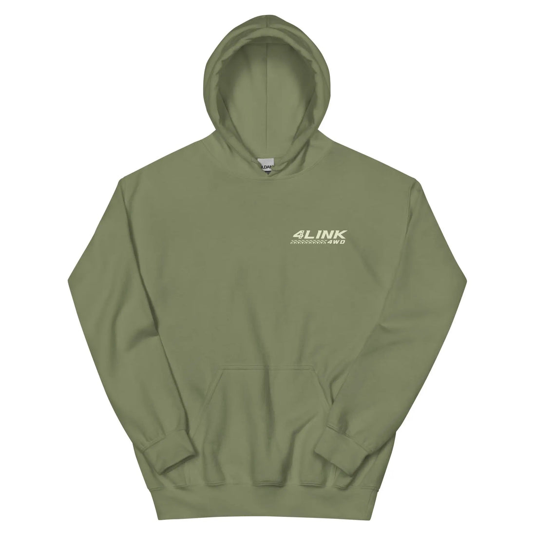 4Link4WD More Trail Time Hoodie olive green with front chest logo