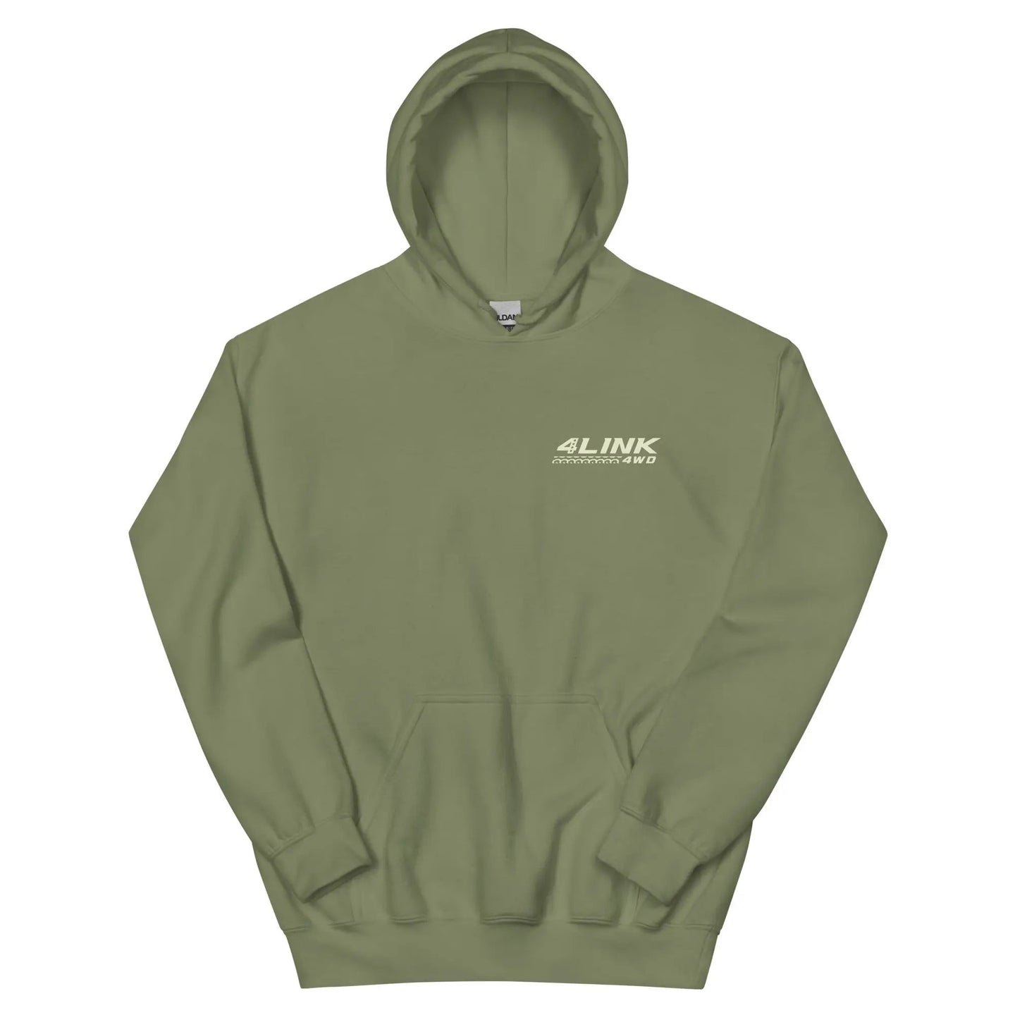 4Link4WD More Trail Time Hoodie olive green with front chest logo