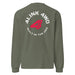 Heavyweight long sleeve shirt 4Link4WD olive green with white circular back logo and red emblem