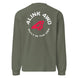Heavyweight long sleeve shirt 4Link4WD olive green with white circular back logo and red emblem