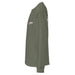 4Link4WD heavyweight long sleeve shirt, olive green, side view with left sleeve logo