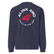 Premium heavyweight long sleeve shirt 4Link4WD navy with white circular back logo