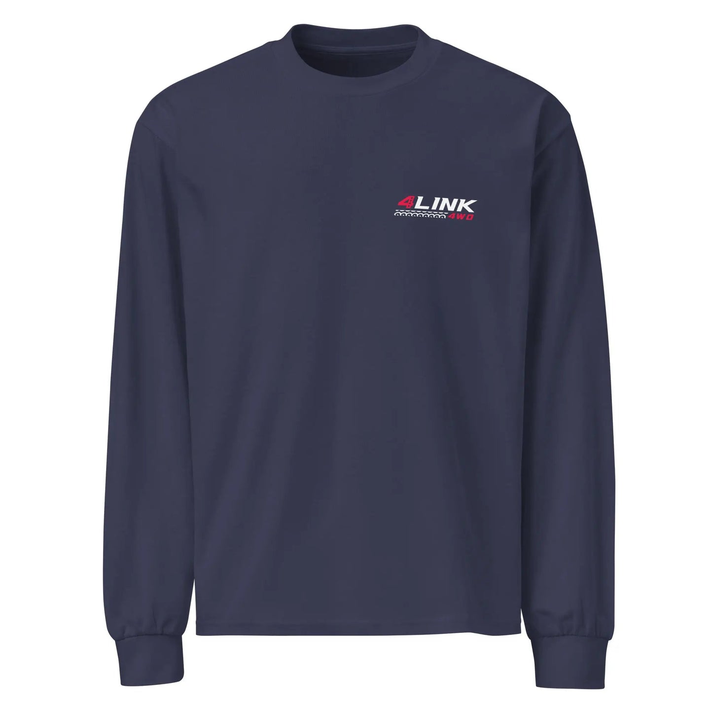 4Link4WD navy premium heavyweight long-sleeve shirt with small chest logo
