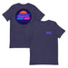 4Link4WD Retro T Shirt navy with neon 4LINK/4WD circular graphic, two shirts shown