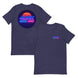 4Link4WD Retro T Shirt navy with neon 4LINK/4WD circular graphic, two shirts shown