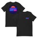 Retro T Shirt 4Link4WD black tee with neon sunset circular graphic reading 4LINK 4WD