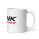 4Link4WD white glossy mug with partial black logo and red 4WD lettering