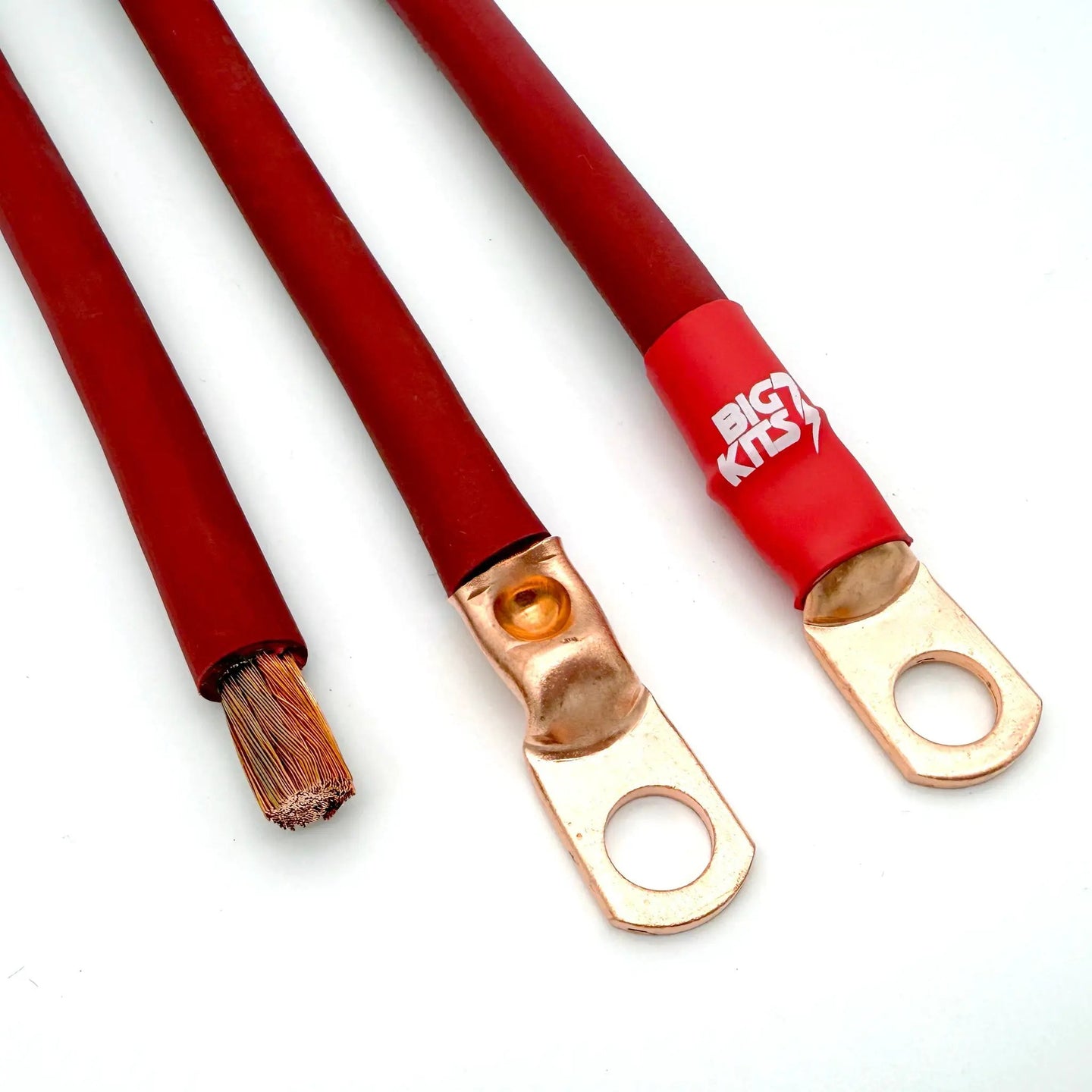 Big7Kits battery cable replacement harness with red cables and copper lug terminals for Jeep Grand Cherokee ZJ