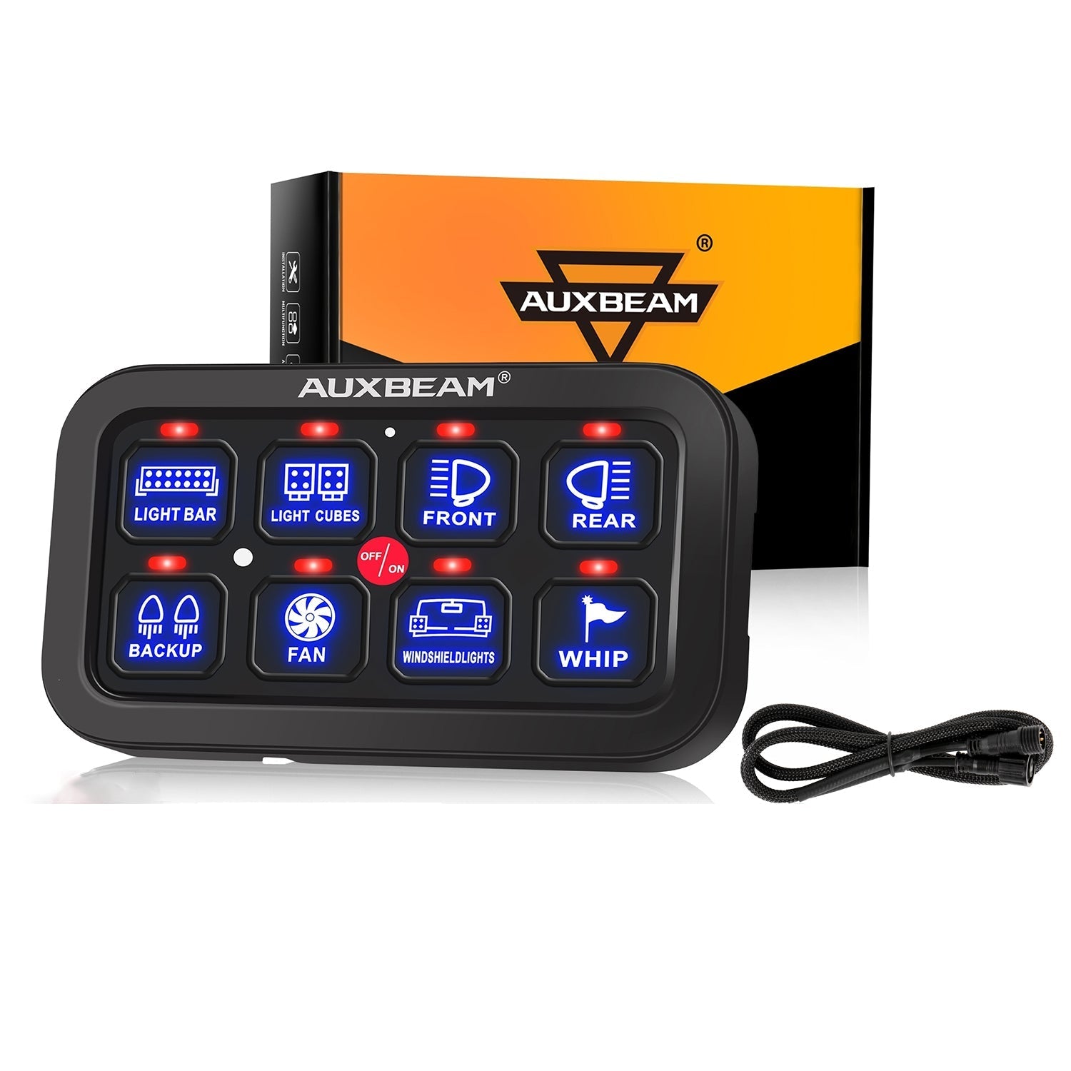 アクセサリー AUXBEAM SWITCH PANEL Auxbeam® AS Series 4/6 Gang RGB Slim Switch Panel with