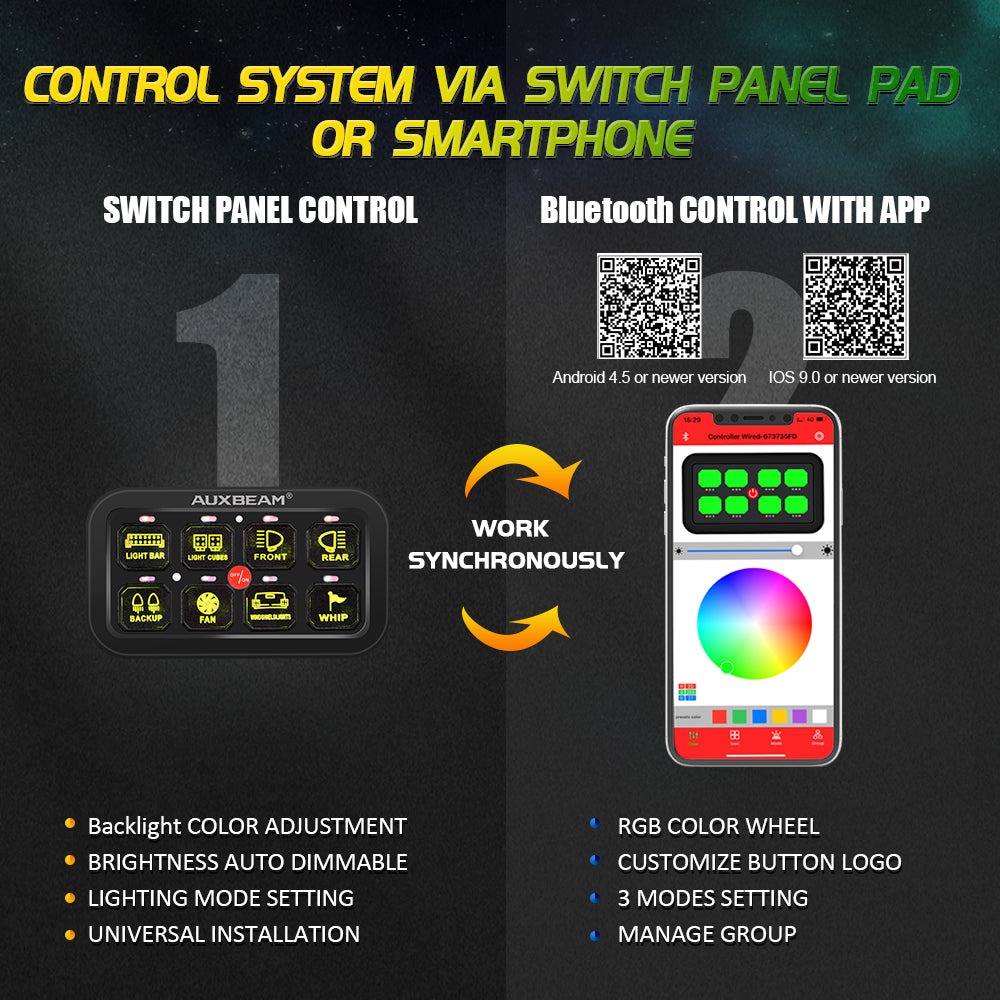 Auxbeam AR-800 RGB Switch Panel | Lighting Control | Urban 3D